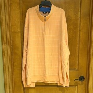Men’s Lands End Peach Quarter-Zip Pullover